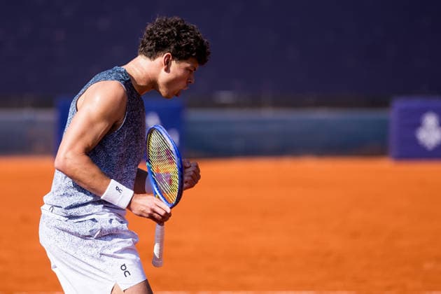 MUNICH, GERMANY - APRIL 17: Ben Shelton (USA) cheers during the BMW Open by Bitpanda Singles match between Joao Fonseca (BRA) vs Ben Shelton (USA) at MTTC Iphitos on April 17, 2026 in Munich, Germany. Bavaria Germany Copyright: xSteffiexWunderlx