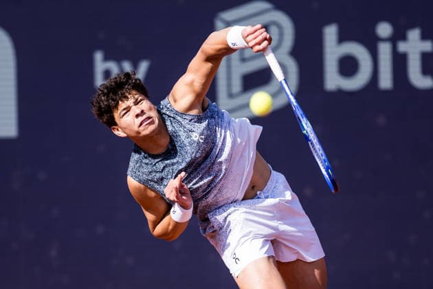 MUNICH, GERMANY - APRIL 17: Ben Shelton (USA) during the BMW Open by Bitpanda Singles match between Joao Fonseca (BRA) vs Ben Shelton (USA) at MTTC Iphitos on April 17, 2026 in Munich, Germany. Bavaria Germany Copyright: xSteffiexWunderlx