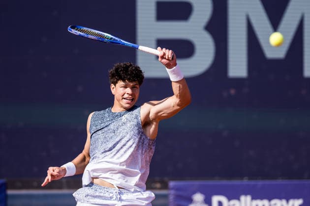 MUNICH, GERMANY - APRIL 17: Ben Shelton (USA) during the BMW Open by Bitpanda Singles match between Joao Fonseca (BRA) vs Ben Shelton (USA) at MTTC Iphitos on April 17, 2026 in Munich, Germany. Bavaria Germany Copyright: xSteffiexWunderlx