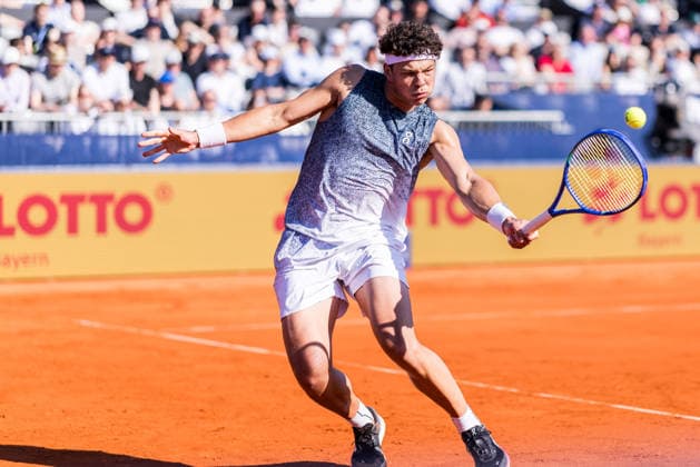 MUNICH, GERMANY - APRIL 17: Ben Shelton (USA) during the BMW Open by Bitpanda Singles match between Joao Fonseca (BRA) vs Ben Shelton (USA) at MTTC Iphitos on April 17, 2026 in Munich, Germany. Bavaria Germany Copyright: xSteffiexWunderlx