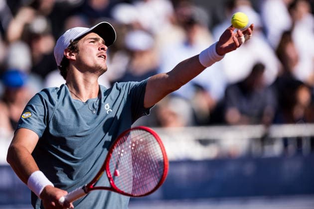 MUNICH, GERMANY - APRIL 17: Joao Fonseca (BRA) during the BMW Open by Bitpanda Singles match between Joao Fonseca (BRA) vs Ben Shelton (USA) at MTTC Iphitos on April 17, 2026 in Munich, Germany. Bavaria Germany Copyright: xSteffiexWunderlx