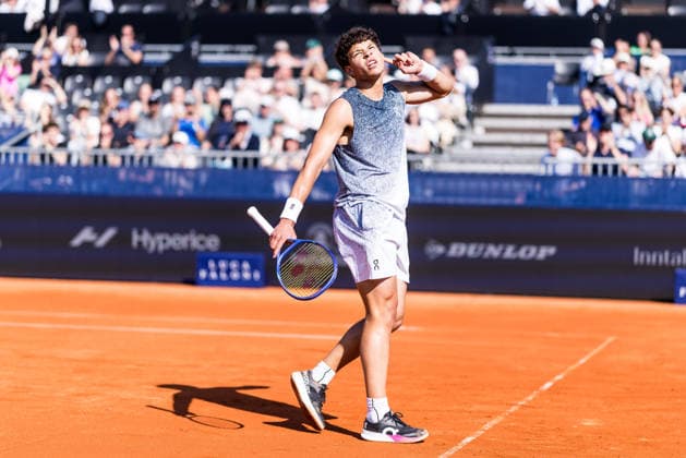 MUNICH, GERMANY - APRIL 17: Ben Shelton (USA) cheers during the BMW Open by Bitpanda Singles match between Joao Fonseca (BRA) vs Ben Shelton (USA) at MTTC Iphitos on April 17, 2026 in Munich, Germany. Bavaria Germany Copyright: xSteffiexWunderlx