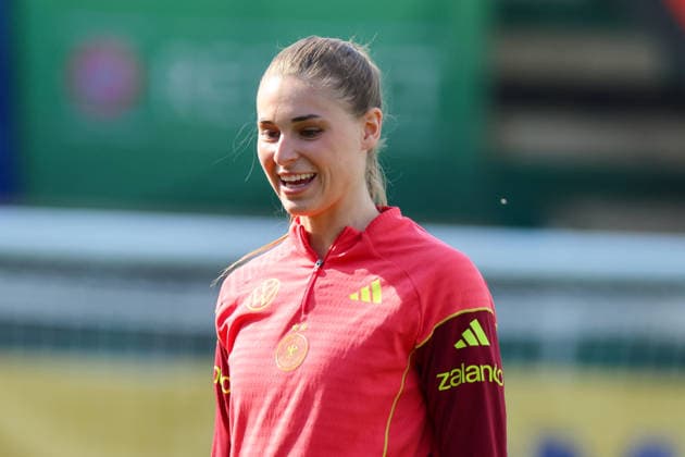 Ried im Innkreis, Austria 17 April 2026 Preparation for the Womens World Cup qualifier Austria vs Germany Final training In the picture Jule Brand Germany Copyright: HMBxMedia MadeleinexFantini
