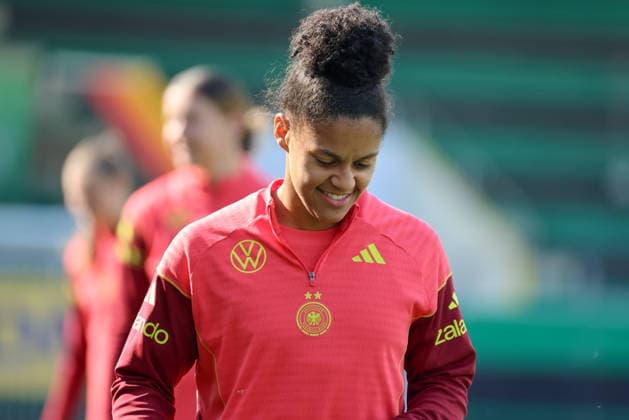Ried im Innkreis, Austria 17 April 2026 Preparation for the Womens World Cup qualifier Austria vs Germany Final training In the picture Shekiera Martinez Germany Copyright: HMBxMedia MadeleinexFantini