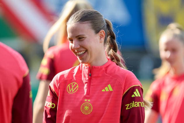 Ried im Innkreis, Austria 17 April 2026 Preparation for the womens World Cup qualifier Austria vs Germany Final training In the picture Sarah Mattner Trembleau Germany Copyright: HMBxMedia MadeleinexFantini