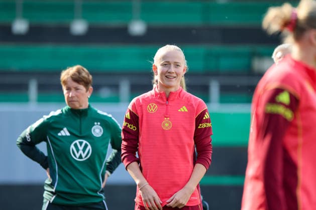 Ried im Innkreis, Austria 17 April 2026 Preparation for the womens World Cup qualifier Austria vs Germany Final training In the picture Lea Schüller Schueller Germany Copyright: HMBxMedia MadeleinexFantini