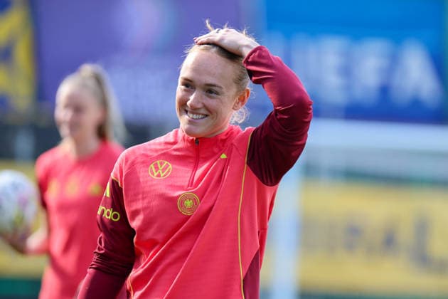 Ried im Innkreis, Austria 17 April 2026 Preparation for the womens World Cup qualifier Austria vs Germany Final training In the picture Lisanne Gräwe Graewe Germany Copyright: HMBxMedia MadeleinexFantini