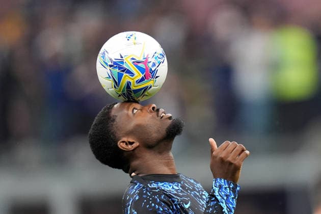 Inter Milan s Marcus Thuram during the Serie A soccer match between Inter and Cagliari at the San Siro Stadium in Milan , north Italy - Friday , April 17 , 2026. - Soccer .  Copyright: xSpada LaPressex