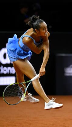 Leylah Fernandez CAN Action Serve Tennis Womens Porsche Cup Porsche Tennis Grand Prix GP Stuttgart 2026 Porsche Arena 11 19 04 2026 DFL REGULATIONS PROHIBIT ANY USE OF PHOTOGRAPHS AS IMAGE SEQUENCES AND OR QUASI VIDEO Tennis Womens Porsche Cup Porsche Tennis Grand Prix GP Stuttgart 2026