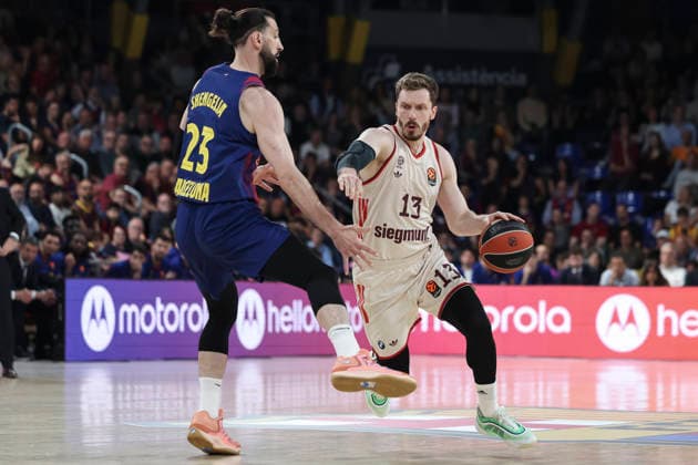 April 17, 2026, Barcelona, Barcelona, Spain: Andreas Obst of FC Bayern Munich in action during the EuroLeague Regular Season Round 38 match played between FC Barcelona, Barca and FC Bayern Munich at Palau Blaugrana on April 17, 2026 in Barcelona, Spain. Barcelona Spain - ZUMAa181 20260417_zaa_a181_258 Copyright: xJavierxBorregox