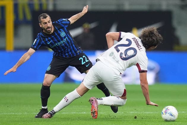 Inter Milan s Henrikh Mkhitaryan during the Serie A soccer match between Inter and Cagliari at the San Siro Stadium in Milan , north Italy - Friday , April 17 , 2026. - Soccer .  Copyright: xSpada LaPressex