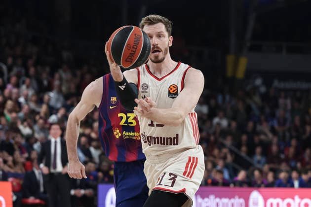 April 17, 2026, Barcelona, Barcelona, Spain: Andreas Obst of FC Bayern Munich in action during the EuroLeague Regular Season Round 38 match played between FC Barcelona, Barca and FC Bayern Munich at Palau Blaugrana on April 17, 2026 in Barcelona, Spain. Barcelona Spain - ZUMAa181 20260417_zaa_a181_253 Copyright: xJavierxBorregox