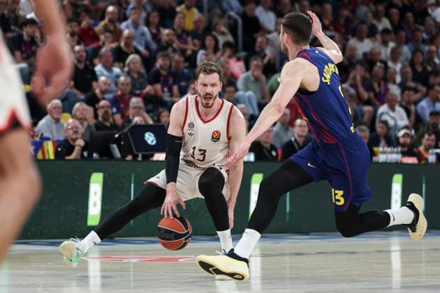 April 17, 2026, Barcelona, Barcelona, Spain: Andreas Obst of FC Bayern Munich in action during the EuroLeague Regular Season Round 38 match played between FC Barcelona, Barca and FC Bayern Munich at Palau Blaugrana on April 17, 2026 in Barcelona, Spain. Barcelona Spain - ZUMAa181 20260417_zaa_a181_277 Copyright: xJavierxBorregox