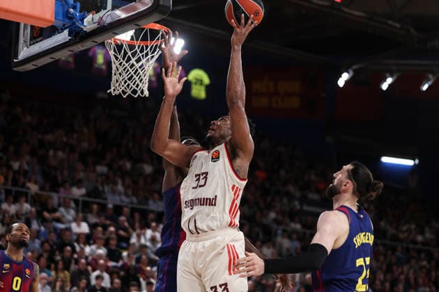 April 17, 2026, Barcelona, Barcelona, Spain: David McCormack of FC Bayern Munich in action during the EuroLeague Regular Season Round 38 match played between FC Barcelona, Barca and FC Bayern Munich at Palau Blaugrana on April 17, 2026 in Barcelona, Spain. Barcelona Spain - ZUMAa181 20260417_zaa_a181_264 Copyright: xJavierxBorregox
