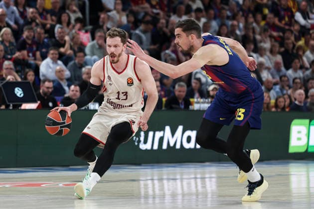 April 17, 2026, Barcelona, Barcelona, Spain: Andreas Obst of FC Bayern Munich in action during the EuroLeague Regular Season Round 38 match played between FC Barcelona, Barca and FC Bayern Munich at Palau Blaugrana on April 17, 2026 in Barcelona, Spain. Barcelona Spain - ZUMAa181 20260417_zaa_a181_260 Copyright: xJavierxBorregox