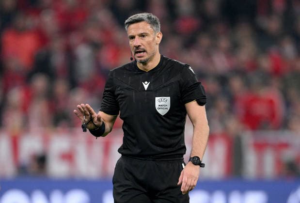 FUSSBALL CHAMPIONS LEAGUE SAISON 2025 2026 Viertelfinal Rueckspiel 15.04.2026 FC Bayern Muenchen - Real Madrid Schiedsrichter Slavko Vincic (SVN) *** FOOTBALL CHAMPIONS LEAGUE SEASON 2025 2026 Quarter-final second leg 15 04 2026 FC Bayern Munich Real Madrid Referee Slavko Vincic SVN