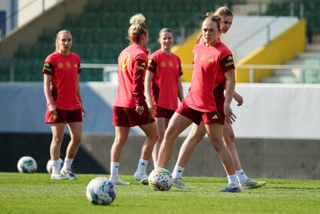 Ried im Innkreis, Austria 17 April 2026 Preparation for the womens World Cup qualifier Austria vs Germany Final training In the picture Lisanne Gräwe Graewe Germany Copyright: HMBxMedia MadeleinexFantini