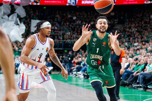 Zalgiris Kaunas and Paris Paris meet in Euroleague game in Kaunas Kaunas Kaunas Lithuania 2026 04 17, Kaunas  Copyright: xErikasxOvcarenkox
