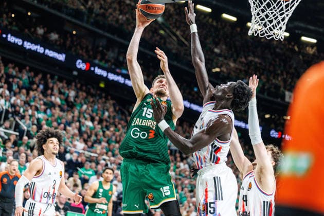 Zalgiris Kaunas and Paris Paris meet in Euroleague game in Kaunas Kaunas Kaunas Lithuania 2026 04 17, Kaunas  Copyright: xErikasxOvcarenkox