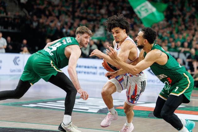 Zalgiris Kaunas and Paris Paris meet in Euroleague game in Kaunas Kaunas Kaunas Lithuania 2026 04 17, Kaunas  Copyright: xErikasxOvcarenkox