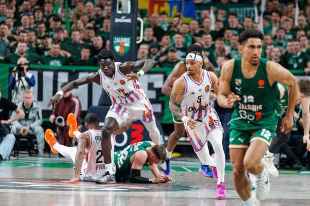 Zalgiris Kaunas and Paris Paris meet in Euroleague game in Kaunas Kaunas Kaunas Lithuania 2026 04 17, Kaunas  Copyright: xErikasxOvcarenkox