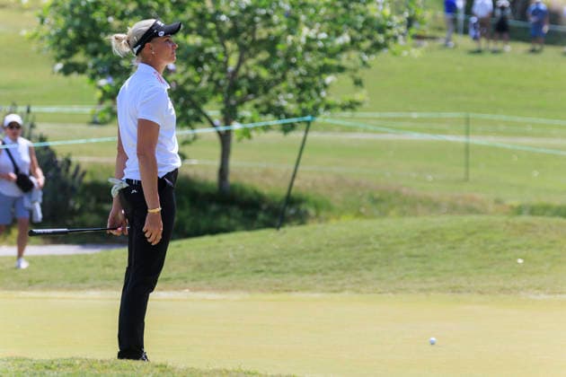April 17, 2026, Tarzana, California, USA: Ryan O Toole reacts after failing to get a birdie on the 16th hole during Round 2 of the 2026 JM Eagle Championship Los Angeles on Friday April 17, 2026 at the Caballero Country Club in Tarzana, California. ARIANA RUIZ PI Tarzana USA - ZUMAp124 20260417_zaa_p124_010 Copyright: xArianaxRuizx
