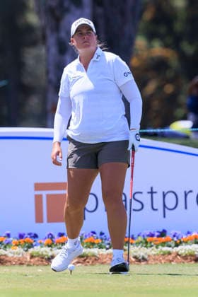 April 17, 2026, Tarzana, California, USA: Lauren Coughlin at the 8th tee during Round 2 of the 2026 JM Eagle Championship Los Angeles on Friday April 17, 2026 at the Caballero Country Club in Tarzana, California. ARIANA RUIZ PI Tarzana USA - ZUMAp124 20260417_zaa_p124_030 Copyright: xArianaxRuizx