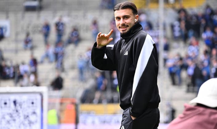 18 04 2026 Soccer Season 2025 2026 2 Soccer Bundesliga 30 Matchday DSC Arminia Bielefeld 1 FC Nürnberg FCN Club Sportfoto Zink xwoxzix DFL regulations prohibit any use of photographs as image sequences and or quasi video only for editorial use Berkay Yilmaz 21, 1 FC Nürnberg FCN scores a