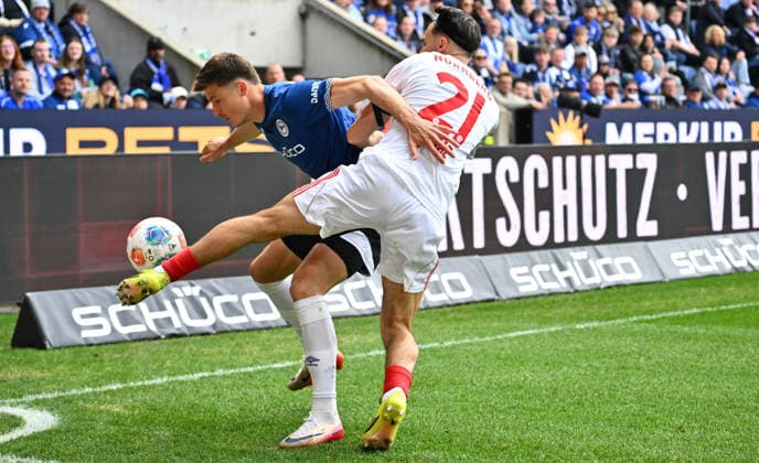 18 04 2026 Soccer Season 2025 2026 2 Soccer Bundesliga 30 Matchday DSC Arminia Bielefeld 1 FC Nürnberg FCN Club Sportfoto Zink xwoxzix DFL regulations prohibit any use of photographs as image sequences and or quasi video only for editorial use Semir Telalovic 7, Arminia Bielefeld Berkay Yilmaz 21, 1 FC Nürnberg FCN