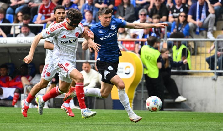 18 04 2026 Soccer Season 2025 2026 2 Soccer Bundesliga 30 Matchday DSC Arminia Bielefeld 1 FC Nürnberg FCN Club Sportfoto Zink xwoxzix DFL regulations prohibit any use of photographs as image sequences and or quasi video only for editorial use Fabio Gruber 4, 1 FC Nürnberg FCN Semir Telalovic 7, Arminia Bielefeld