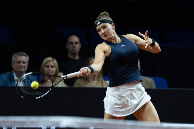 Karolina Muchova CZE in the picture on the ball, action, GER, Elina Svitolina vs Karolina Muchova, tennis, ATP tournament, WTA 500, Porsche Tennis Grand Prix, semi-final, 18 04 2026, GER, Elina Svitolina vs Karolina Muchova, tennis, ATP tournament, WTA 500, Porsche Tennis Grand Prix, semi-final, 18 04 2026, Stuttgart Copyright: xEibner-Pressefoto EdwardxCheungx EP_ECG
