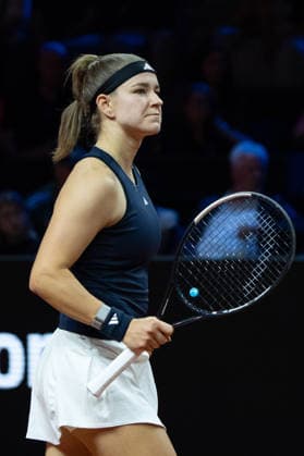 Karolina Muchova CZE in picture, cheering, joy, emotion, gesture, GER, Elina Svitolina vs Karolina Muchova, tennis, ATP tournament, WTA 500, Porsche Tennis Grand Prix, semi-final, 18 04 2026, GER, Elina Svitolina vs Karolina Muchova, tennis, ATP tournament, WTA 500, Porsche Tennis Grand Prix, semi-final, 18 04 2026, Stuttgart Copyright: xEibner-Pressefoto EdwardxCheungx EP_ECG