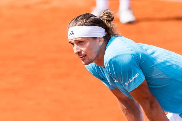 MUNICH, GERMANY - APRIL 18: Alexander Zverev (GER) frustrated during the BMW Open by Bitpanda Singles match between Alexander Zverev (GER) vs Flavio Cobolli (ITA) at MTTC Iphitos on April 18, 2026 in Munich, Germany. Bavaria Germany Copyright: xSteffiexWunderlx