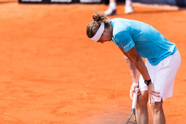 MUNICH, GERMANY - APRIL 18: Alexander Zverev (GER) frustrated during the BMW Open by Bitpanda Singles match between Alexander Zverev (GER) vs Flavio Cobolli (ITA) at MTTC Iphitos on April 18, 2026 in Munich, Germany. Bavaria Germany Copyright: xSteffiexWunderlx