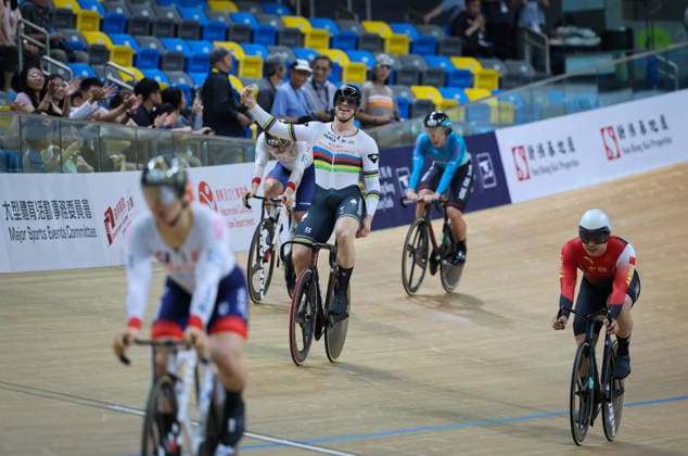 UCI Track World Cup: Hong Kong Picture by Alex Whitehead SWpix.com - 18 04 2026 - Cycling - UCI Track World Cup: Hong Kong - Hong Kong Velodrome, Tseung Kwan O, Hong Kong, China - Men™s Keirin Finals 1-6 - Leigh Hoffman of Australia Wins Copyright: x xSWpix.comx(t axPhotographyxHubxLtd)xAlexxWhitehead SWpix.comx SWP-3030-12779