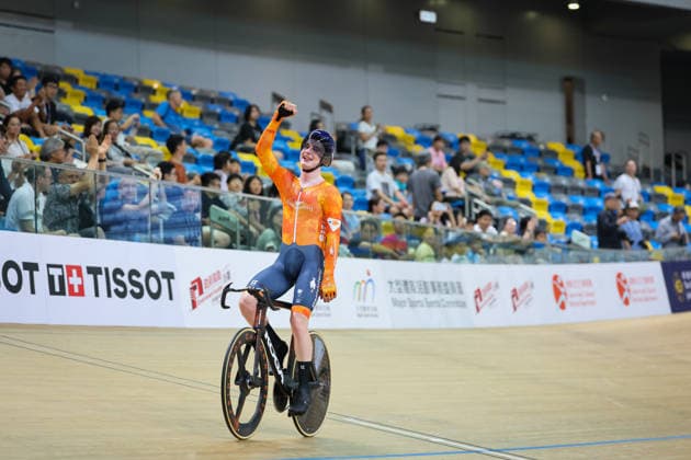 UCI Track World Cup: Hong Kong Picture by Alex Whitehead SWpix.com - 18 04 2026 - Cycling - UCI Track World Cup: Hong Kong - Hong Kong Velodrome, Tseung Kwan O, Hong Kong, China - Men™s Omnium - Points Race 4 4 - Winner Philip Heijnen of the Netherlands Copyright: x xSWpix.comx(t axPhotographyxHubxLtd)xAlexxWhitehead SWpix.comx SWP-3030-12785
