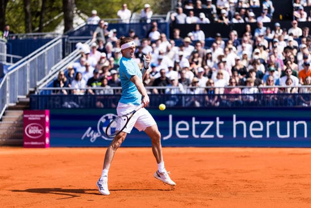 MUNICH, GERMANY - APRIL 18: Alexander Zverev (GER) during the BMW Open by Bitpanda Singles match between Alexander Zverev (GER) vs Flavio Cobolli (ITA) at MTTC Iphitos on April 18, 2026 in Munich, Germany. Bavaria Germany Copyright: xSteffiexWunderlx