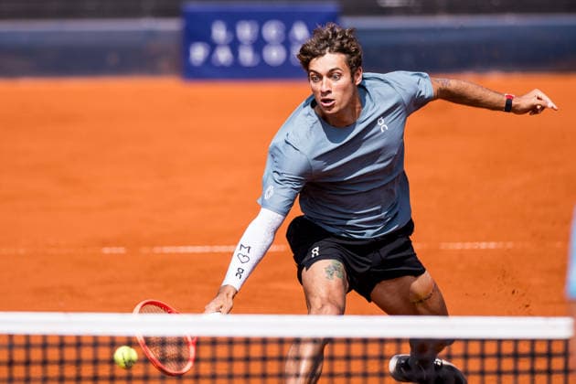 MUNICH, GERMANY - APRIL 18: Flavio Cobolli (ITA) during the BMW Open by Bitpanda Singles match between Alexander Zverev (GER) vs Flavio Cobolli (ITA) at MTTC Iphitos on April 18, 2026 in Munich, Germany. Bavaria Germany Copyright: xSteffiexWunderlx
