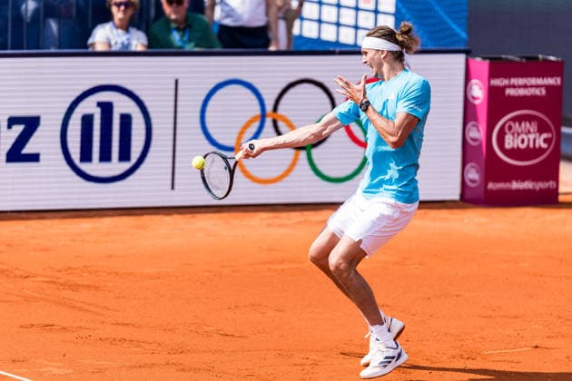 MUNICH, GERMANY - APRIL 18: Alexander Zverev (GER) during the BMW Open by Bitpanda Singles match between Alexander Zverev (GER) vs Flavio Cobolli (ITA) at MTTC Iphitos on April 18, 2026 in Munich, Germany. Bavaria Germany Copyright: xSteffiexWunderlx