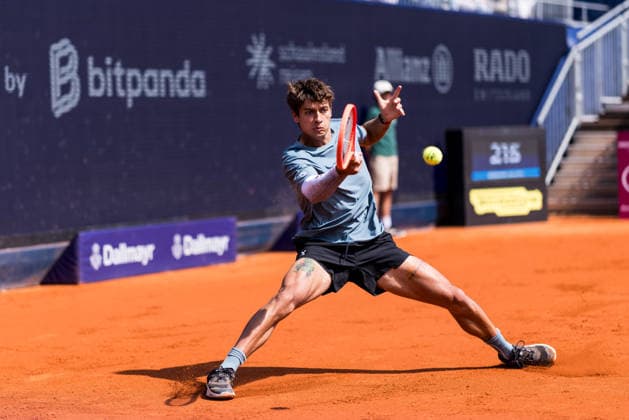 MUNICH, GERMANY - APRIL 18: Flavio Cobolli (ITA) during the BMW Open by Bitpanda Singles match between Alexander Zverev (GER) vs Flavio Cobolli (ITA) at MTTC Iphitos on April 18, 2026 in Munich, Germany. Bavaria Germany Copyright: xSteffiexWunderlx