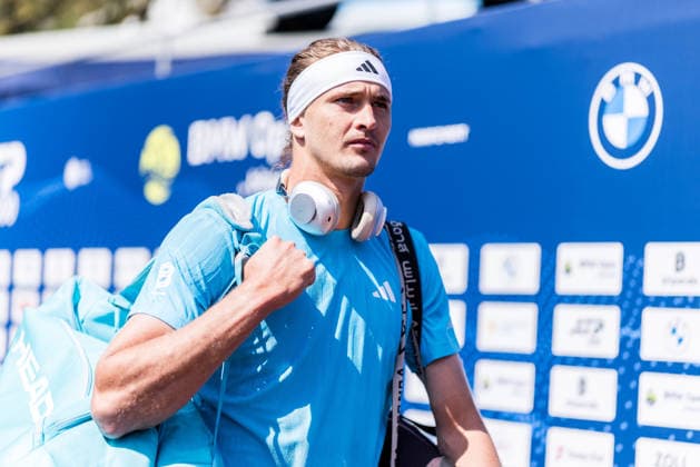 MUNICH, GERMANY - APRIL 18: Alexander Zverev (GER) during the BMW Open by Bitpanda Singles match between Alexander Zverev (GER) vs Flavio Cobolli (ITA) at MTTC Iphitos on April 18, 2026 in Munich, Germany. Bavaria Germany Copyright: xSteffiexWunderlx