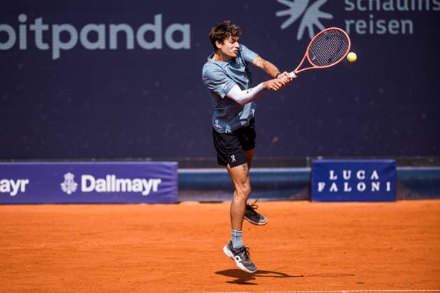 MUNICH, GERMANY - APRIL 18: Flavio Cobolli (ITA) during the BMW Open by Bitpanda Singles match between Alexander Zverev (GER) vs Flavio Cobolli (ITA) at MTTC Iphitos on April 18, 2026 in Munich, Germany. Bavaria Germany Copyright: xSteffiexWunderlx