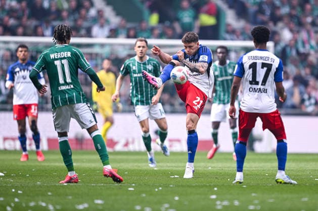 Sport Bilder des Tages 18.04.2026, Fussball, 1. Bundesliga, 30. Spieltag Saison 2025 2026, SV Werder Bremen - Hamburger SV, Nicolai Remberg (Hamburger SV) xRHR-FOTO TKx *** 18 04 2026, Soccer, 1 Bundesliga, Matchday 30 Season 2025 2026, SV Werder Bremen Hamburger SV, Nicolai Remberg Hamburger SV xRHR PHOTO TKx Copyright: RHR-FOTOx RHR-FOTO TK