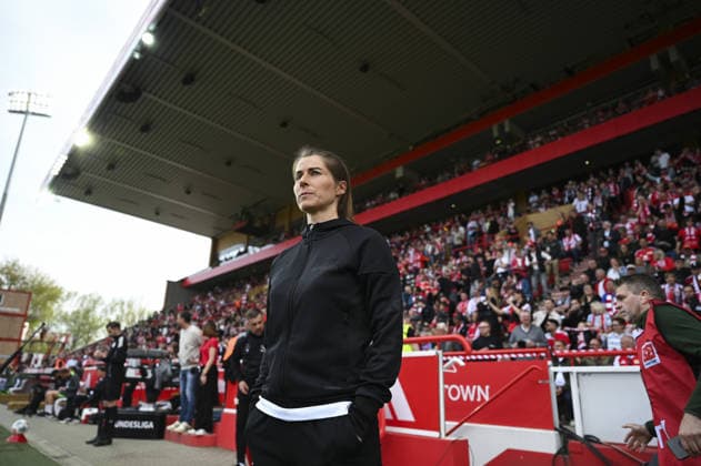 First female head coach of Bundesliga: Marie-Louise Eta of Union Berlin BERLIN, GERMANY - APRIL 18: Marie-Louise Eta, is the first female head coach of Union Berlin in the Bundesliga history, is seen at the An der Alten Forsterei Stadium in Berlin, Germany on April 18, 2026. Halil Sagirkaya Anadolu Berlin Germany. Editorial use only. Please get in touch for any other usage.  Copyright: x2026xAnadoluxHalilxSagirkayax