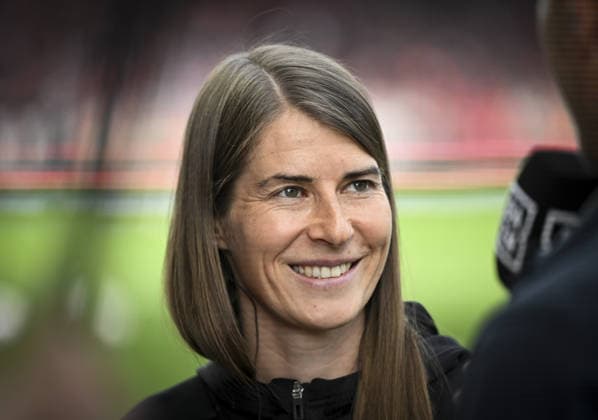 First female head coach of Bundesliga: Marie-Louise Eta of Union Berlin BERLIN, GERMANY - APRIL 18: Marie-Louise Eta, is the first female head coach of Union Berlin in the Bundesliga history, is seen at the An der Alten Forsterei Stadium in Berlin, Germany on April 18, 2026. Halil Sagirkaya Anadolu Berlin Germany. Editorial use only. Please get in touch for any other usage.  Copyright: x2026xAnadoluxHalilxSagirkayax
