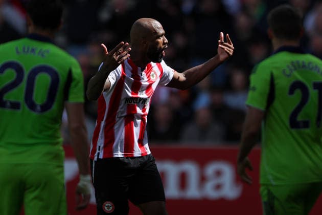 18th April 2026; Gtech Community Stadium, Brentford, London, England; Premier League Football, Brentford versus Fulham; Igor Thiago of Brentford reacts during the match HenningxvonxJagow