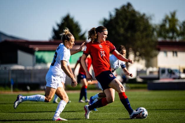 260418 Signe Gaupset of Norway during the FIFA Women s World Cup Qualifier football match between Slovenia and Norway on April 18, 2026 in Ptuj Photo Marius Simensen BILDBYRAN COP 238 MM0066 bbeng dam fifa world cup qualifiers football fotball fotball landskamp norge norway slovenia slovenien soccer vm kvalik vm kvalifisering kvinner  Copyright: MARIUSxSIMENSEN BB260418BB733