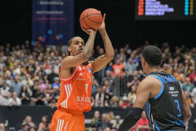 easyCredit Basketball Bundesliga, Matchday 30, Niners Chemnitz Science City Jena 18 04 2026 from 16 00 Chemnitz, Chemnitz Arena In photo Kevin Yebo 0 easyCredit Basketball Bundesliga, Matchday 30, Niners Chemnitz Science City Jena Chemnitz Saxony Germany Copyright: xEHLxMedia MichelxKöhlerx 202602003-Niners Chemnitz-Science City Jena_007