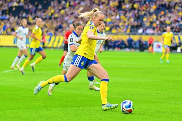 Strawberry Arena SOLNA, SWEDEN - APRIL 18: Stina Blackstenius of Sweden during the World Cup 2027 qualifier match between Sweden and Serbia at Strawberry Arena on April 18, 2026 in Solna, Sweden. (Peter Sonander SPP) Copyright: xPeterxSonander SPPx Sportspressphoto_SPR132156