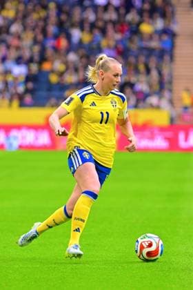 Strawberry Arena SOLNA, SWEDEN - APRIL 18: Stina Blackstenius of Sweden in the World Cup 2027 qualifier match between Sweden and Serbia at Strawberry Arena on April 18, 2026 in Solna, Sweden. (Peter Sonander SPP) Copyright: xPeterxSonander SPPx Sportspressphoto_SPR132157